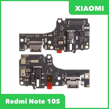 Системный разъем (разъем зарядки) для телефона Xiaomi Redmi Note 10S, разъем гарнитуры и микрофон (оригинал)
